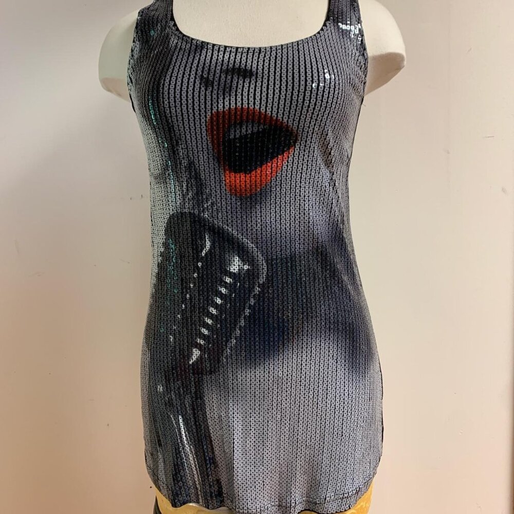 Cyber Y2K Sequined Leisel French Mini Dress